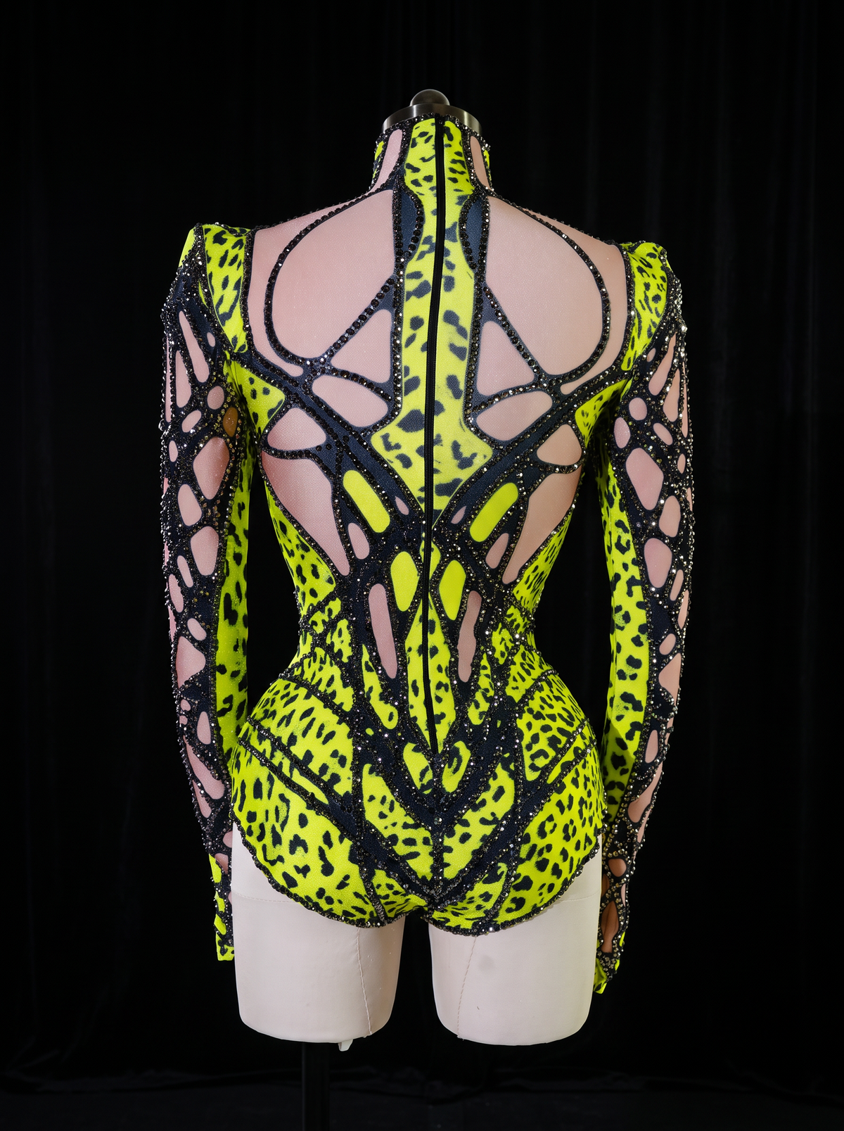 Haunted Elegance: Toxic Venom Rhinestone Bodysuit⁠