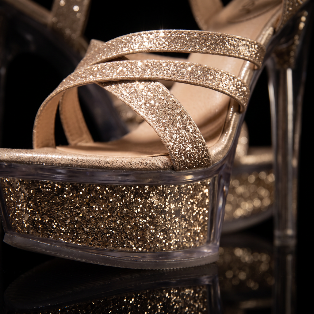 Million Dollar Shimmer Platform Heels